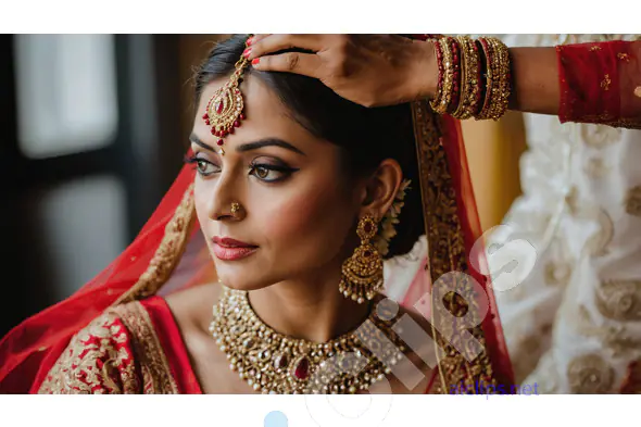 Bridal Elegance in Red and Gold