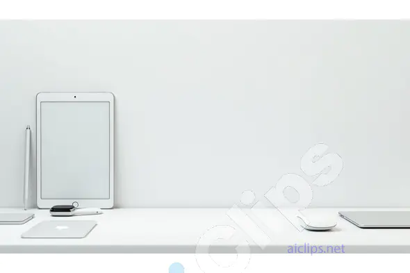 Minimalist Workspace with Tablet and Smart Devices - Clean Design