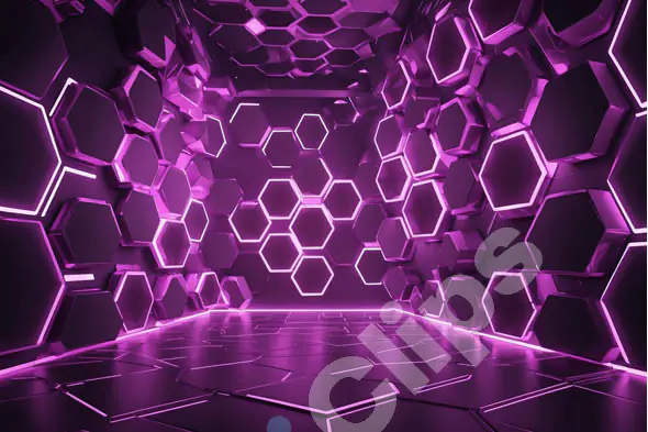Futuristic Pink Hexagon Background