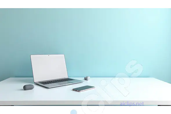 Minimalist Workspace with Laptop and Smartphone