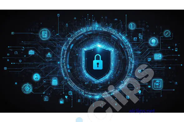 Cybersecurity Shield with Digital Lock