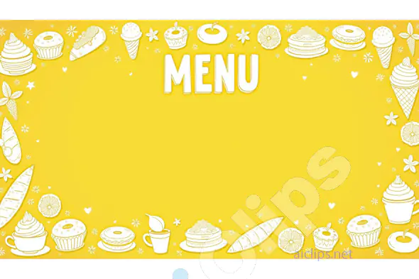 Bright Yellow Food Menu Template