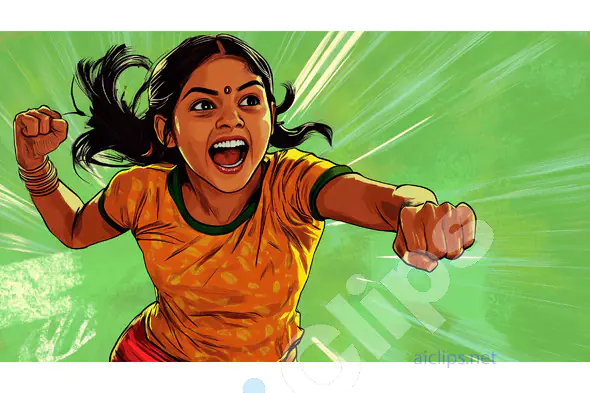 Empowered Girl in Action