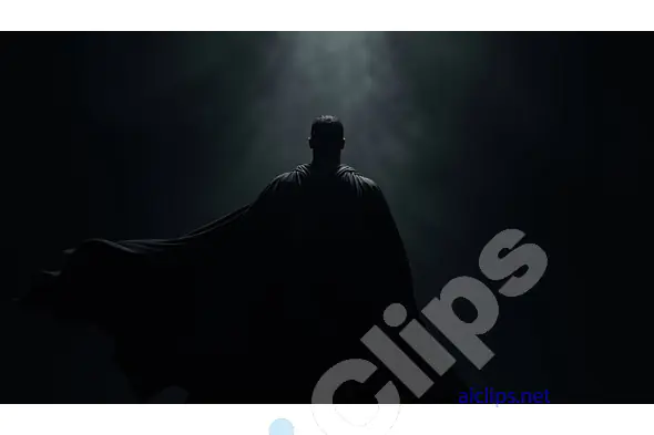 Backlit Superhero Silhouette in Darkness