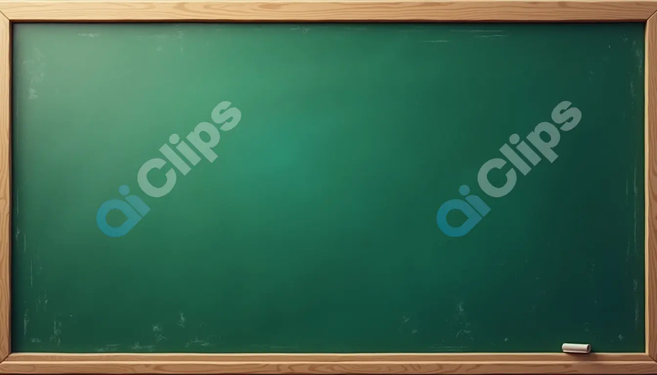 Empty Green Chalkboard with Wooden Frame
