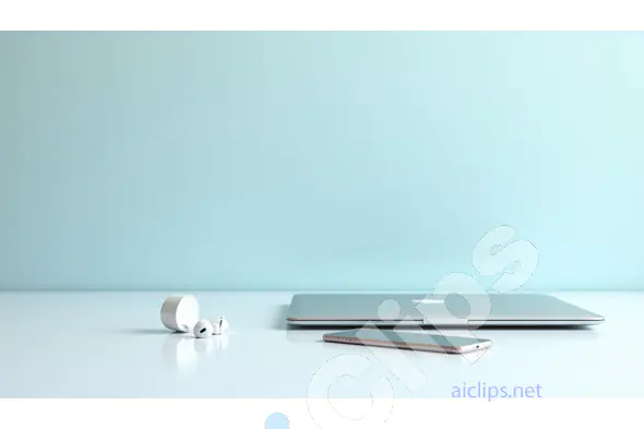 Minimalist Tech Setup with Closed Laptop and Smartphone