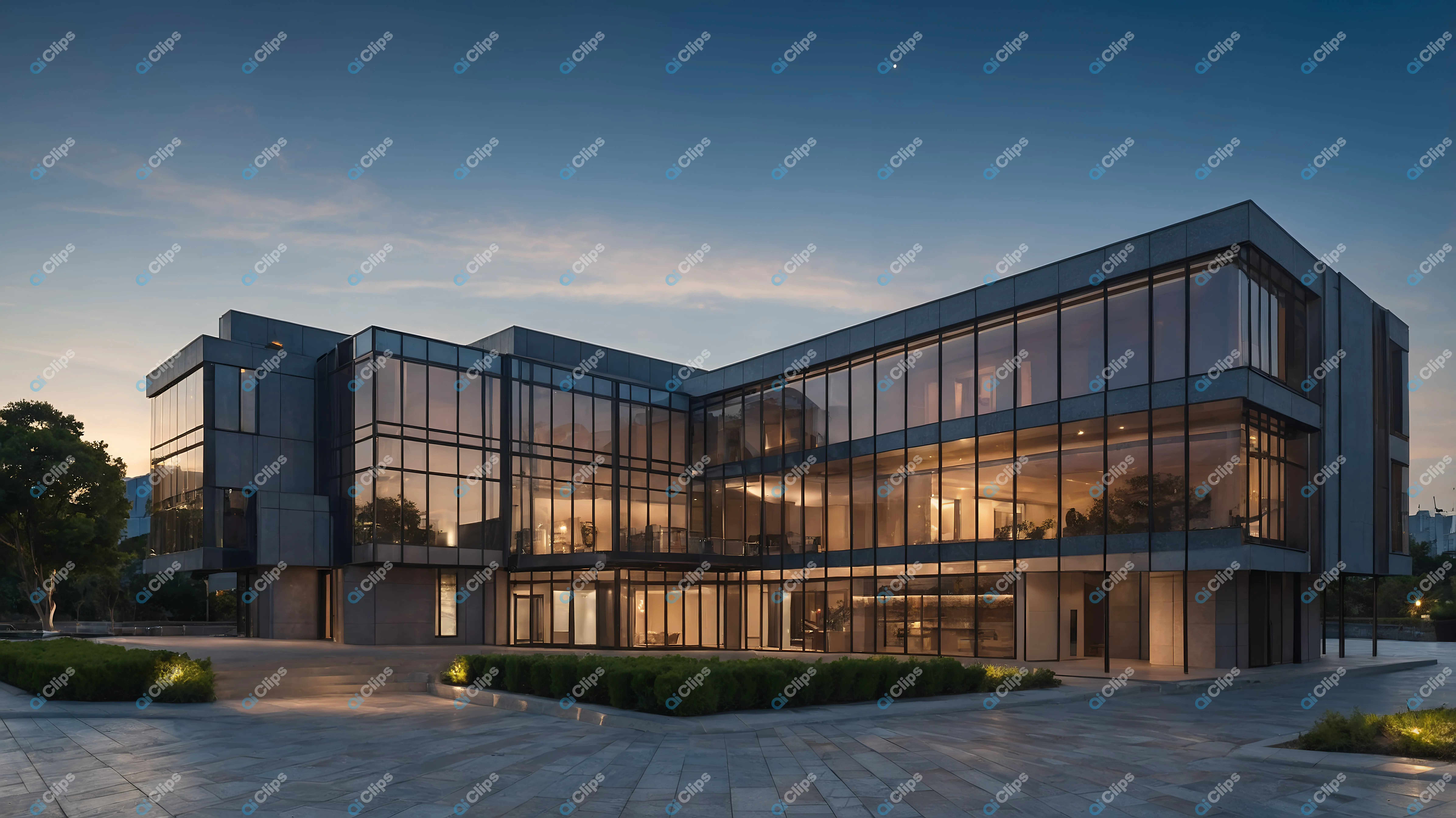 Modern Glass Office Building