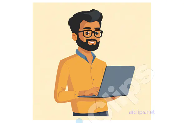 Man Working on Laptop