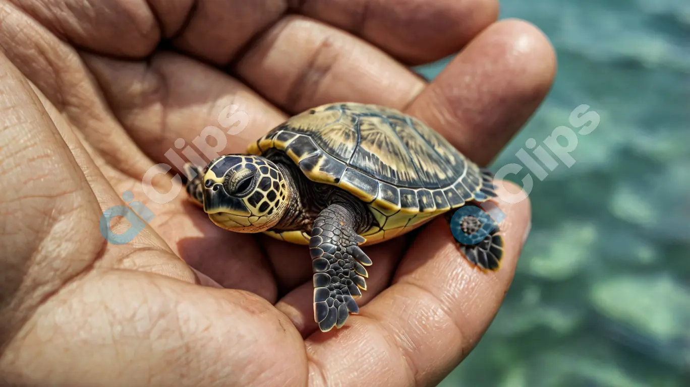 Baby Sea Turtle in Hand