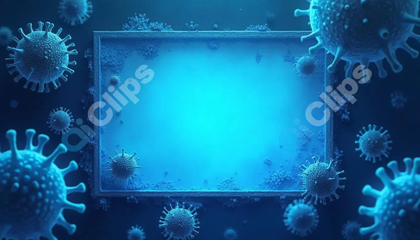 Virus and Bacteria Microscope Concept Background - Blue