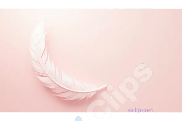 Delicate Feather on Soft Pink Background