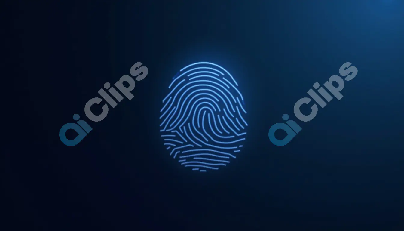 Blue Digital Fingerprint on Dark Background
