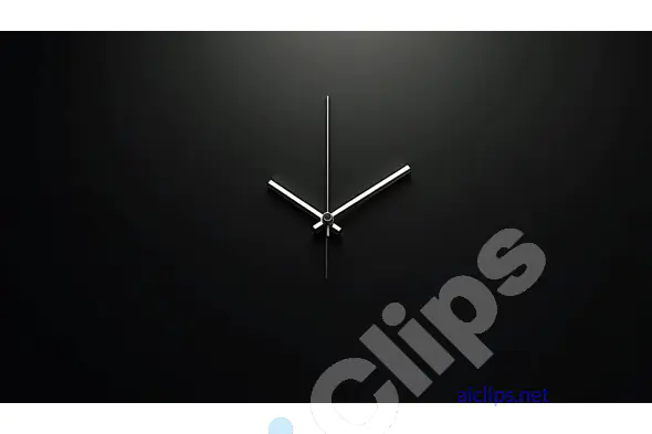 Minimalist Wall Clock on Black Background