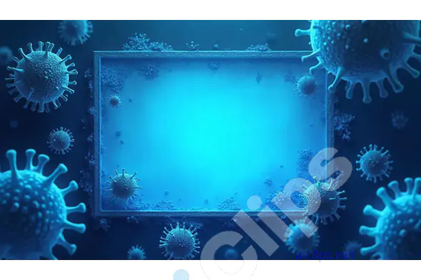 Virus and Bacteria Microscope Concept Background - Blue