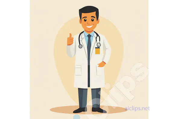 Smiling Doctor Giving Thumbs Up