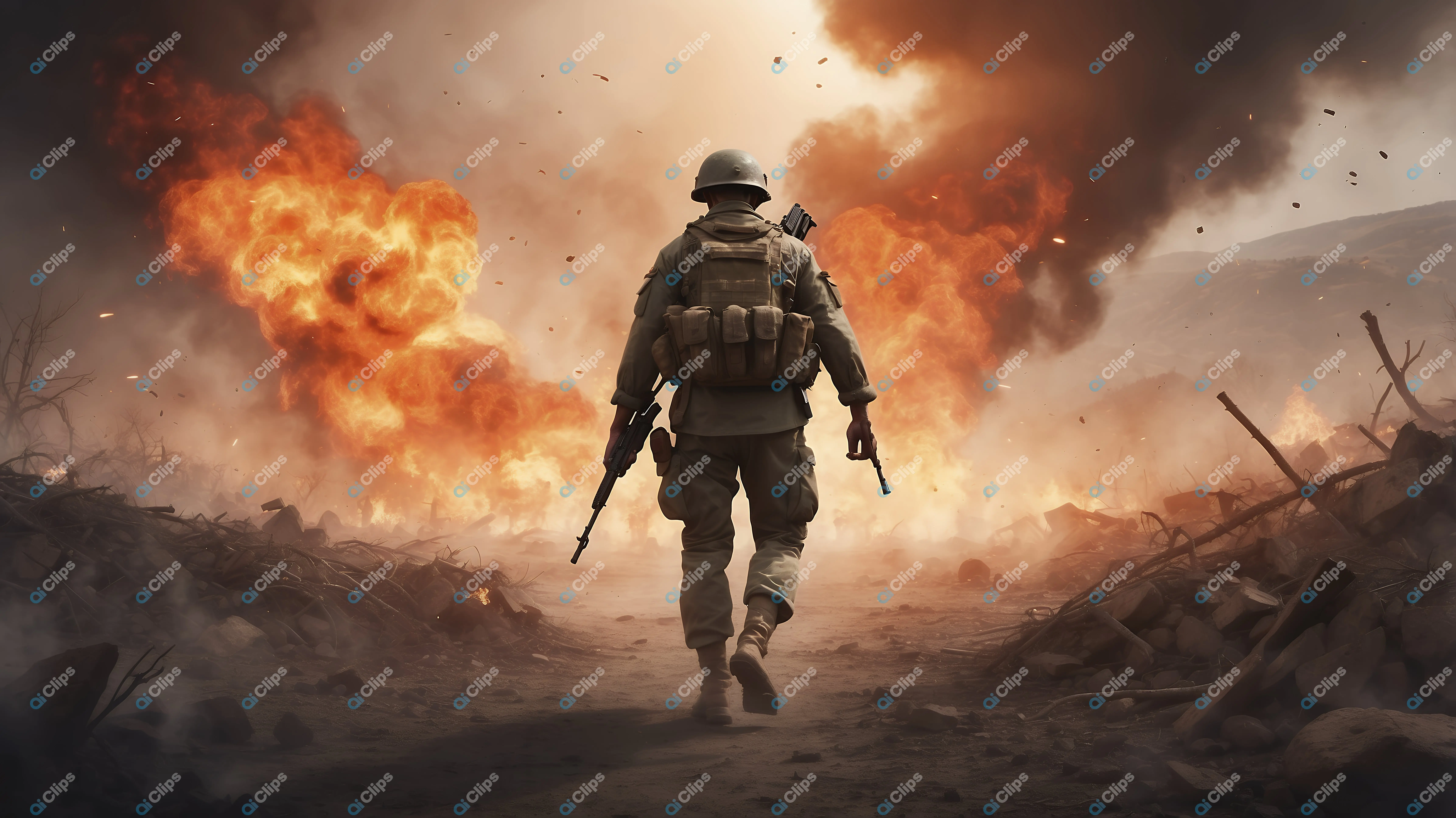 Soldier in Battle