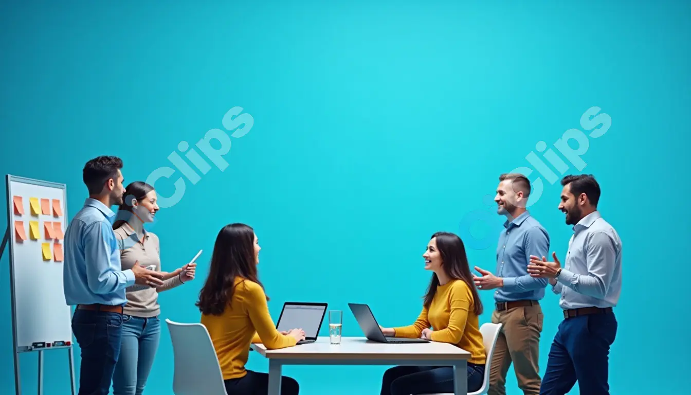 Collaborative Team Meeting in a Modern Office