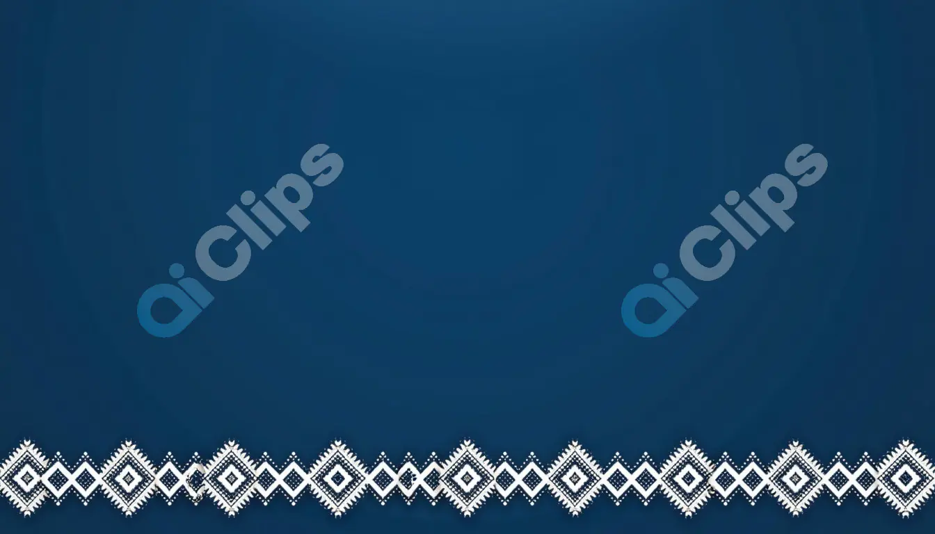 Blue Background with White Tribal Border Pattern
