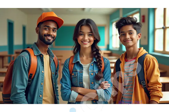 Smiling Students in a Classroom