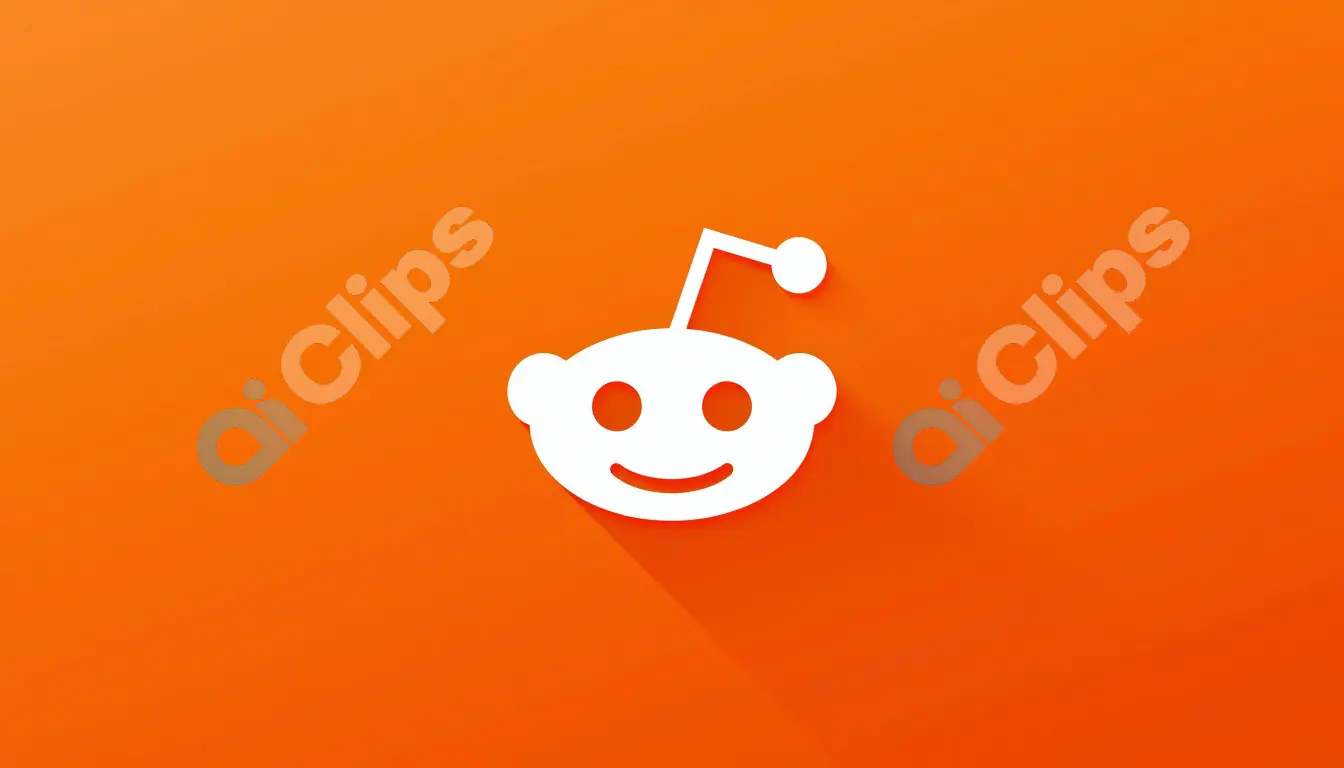 Minimalist Reddit Logo on Vibrant Orange Background
