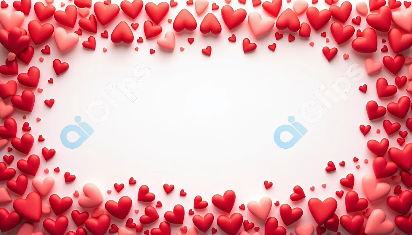 Romantic Heart Frame Background - Valentine's Day Love Template