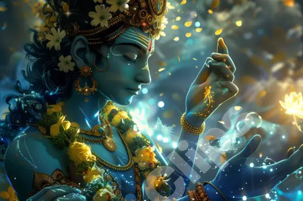 Shree krishna with lotus
