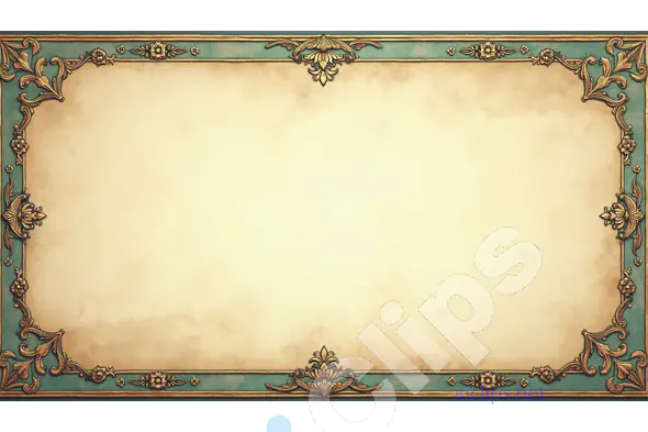 Ornate Vintage Floral Border with Antique Parchment Background