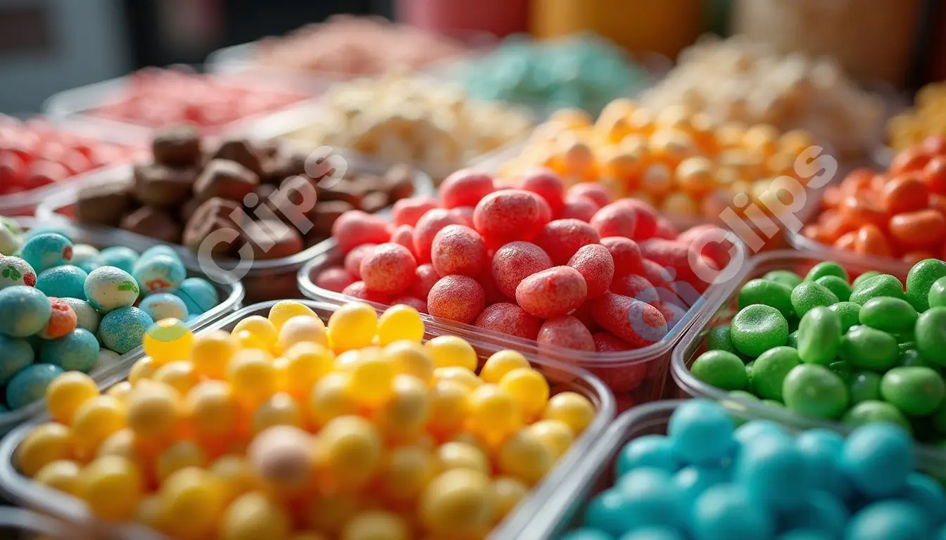 Assorted Colorful Candies in Clear Containers