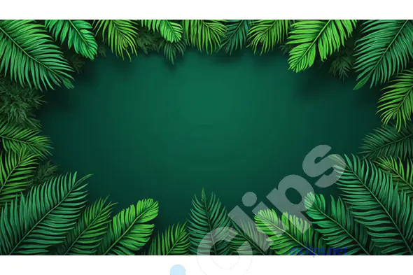 Tropical Leaf Frame Background