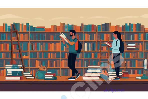 Library Exploration Illustration