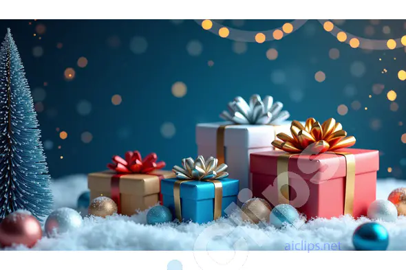 Christmas Gift Boxes with Festive Decorations