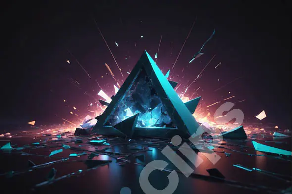 Exploding Neon Pyramid
