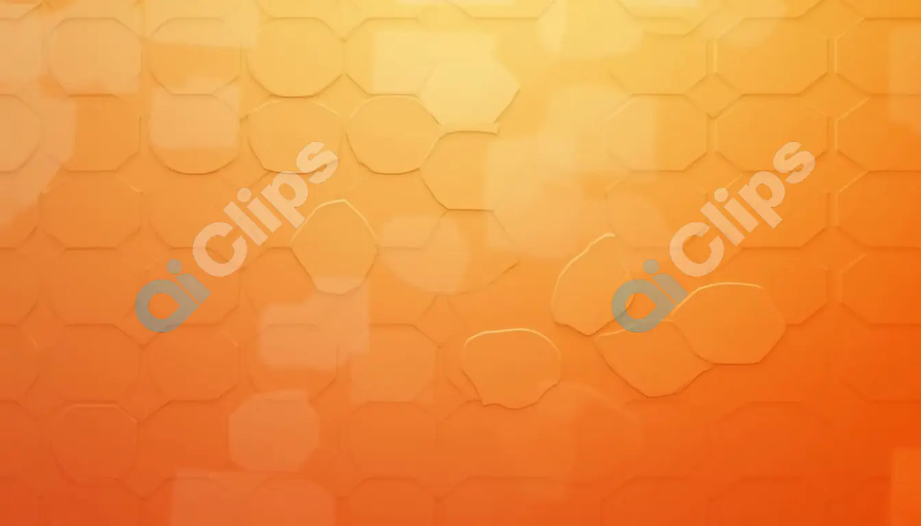 Geometric Orange Gradient Background with 3D Hexagonal Pattern