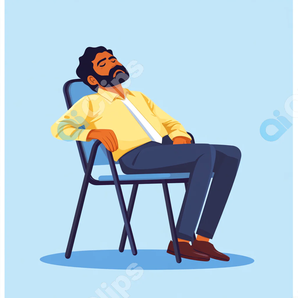 Man Sleeping on Chair