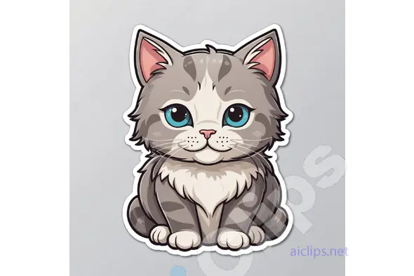 Cute Cartoon Cat Sticker