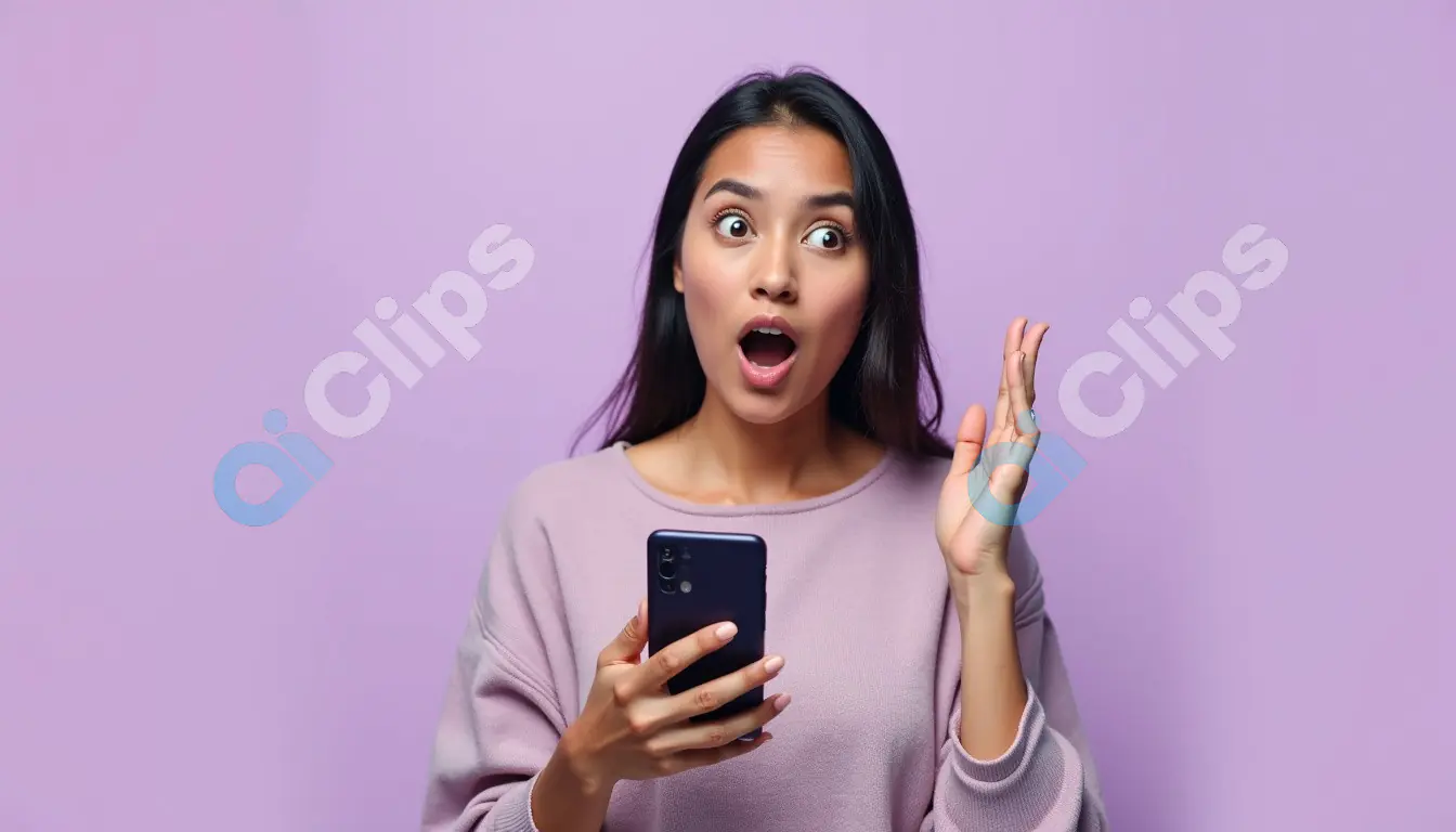 Surprised Woman Reacting to Unexpected News on Phone