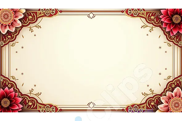 Ornate Floral Border with Red and Gold Accents