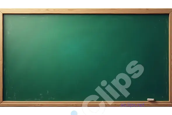 Empty Green Chalkboard with Wooden Frame