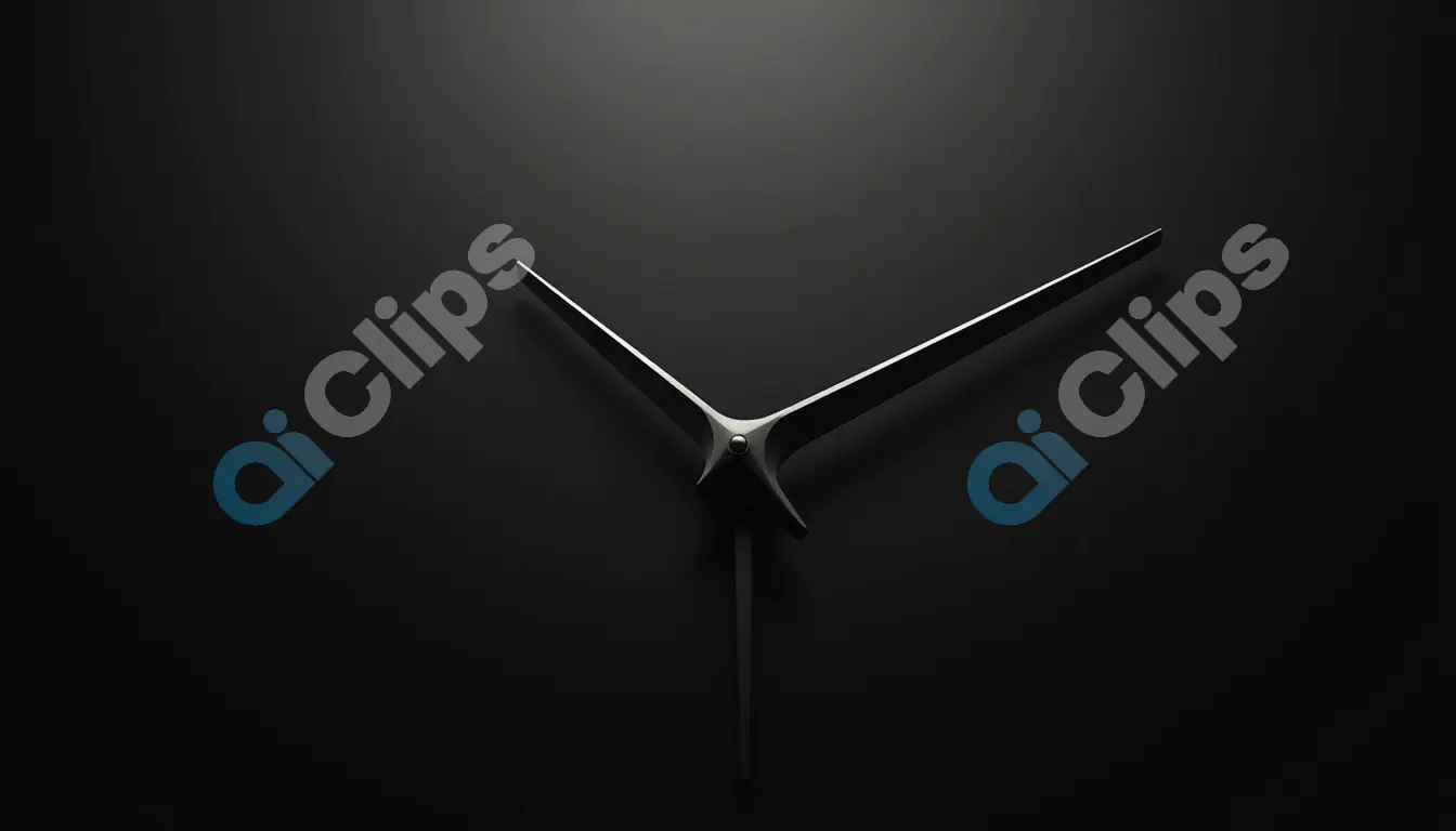 Modern Minimalist Clock Hands on Black Background
