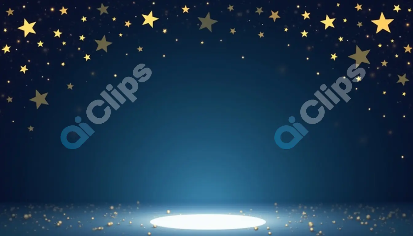 Golden Stars and Spotlight Stage Background