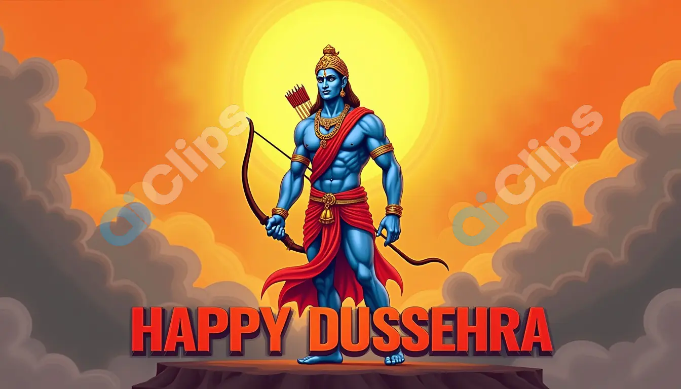 Vibrant Dussehra Celebration with Lord Rama
