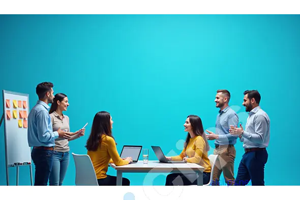 Collaborative Team Meeting in a Modern Office