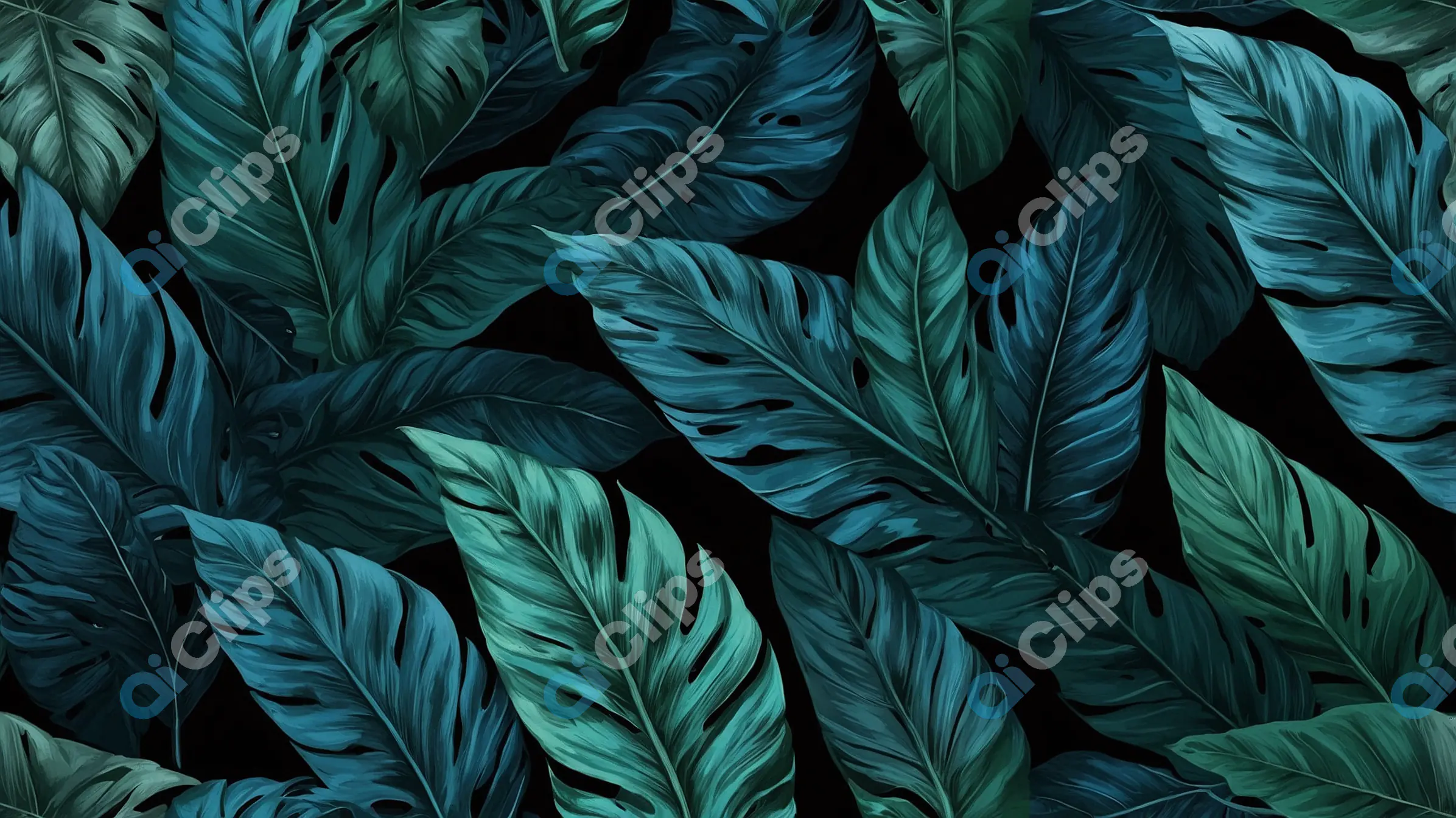 Tropical Monstera Leaf Pattern