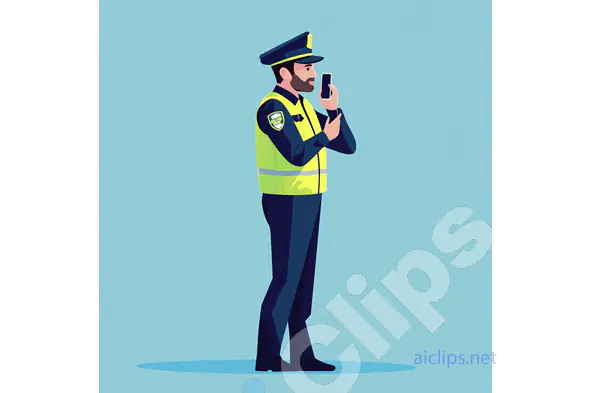 Police Officer Communicating on Radio