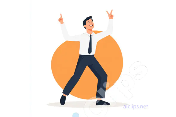 Happy Businessman Celebrating Illustration