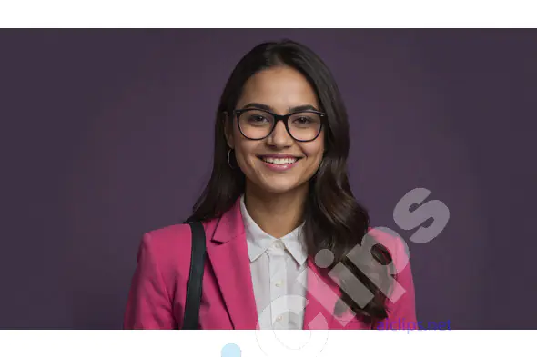 Confident Young Professional Woman in Pink Blazer