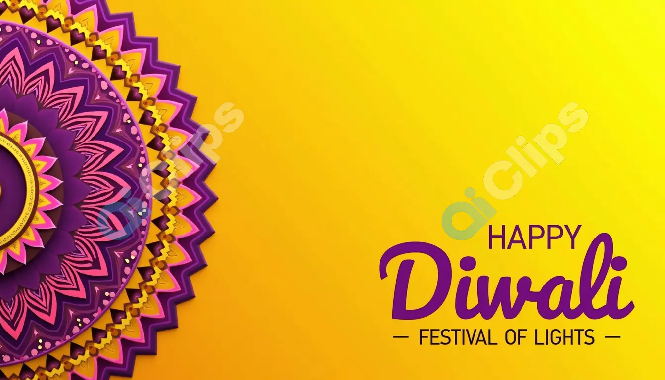 Diwali Greeting Card with Vibrant Rangoli Design