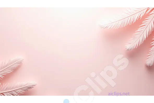 Minimalist Pink Background with White Palm Leaves
