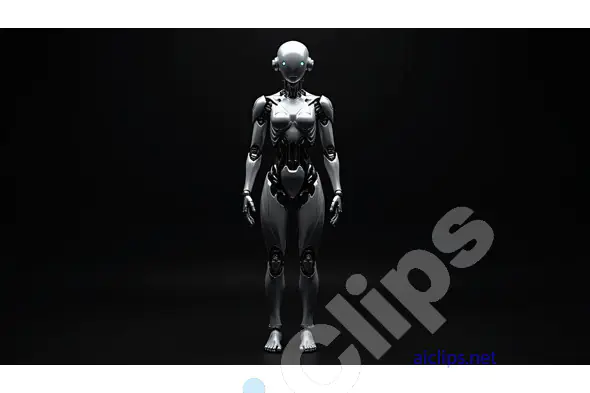 Futuristic 3D Female Robot Character