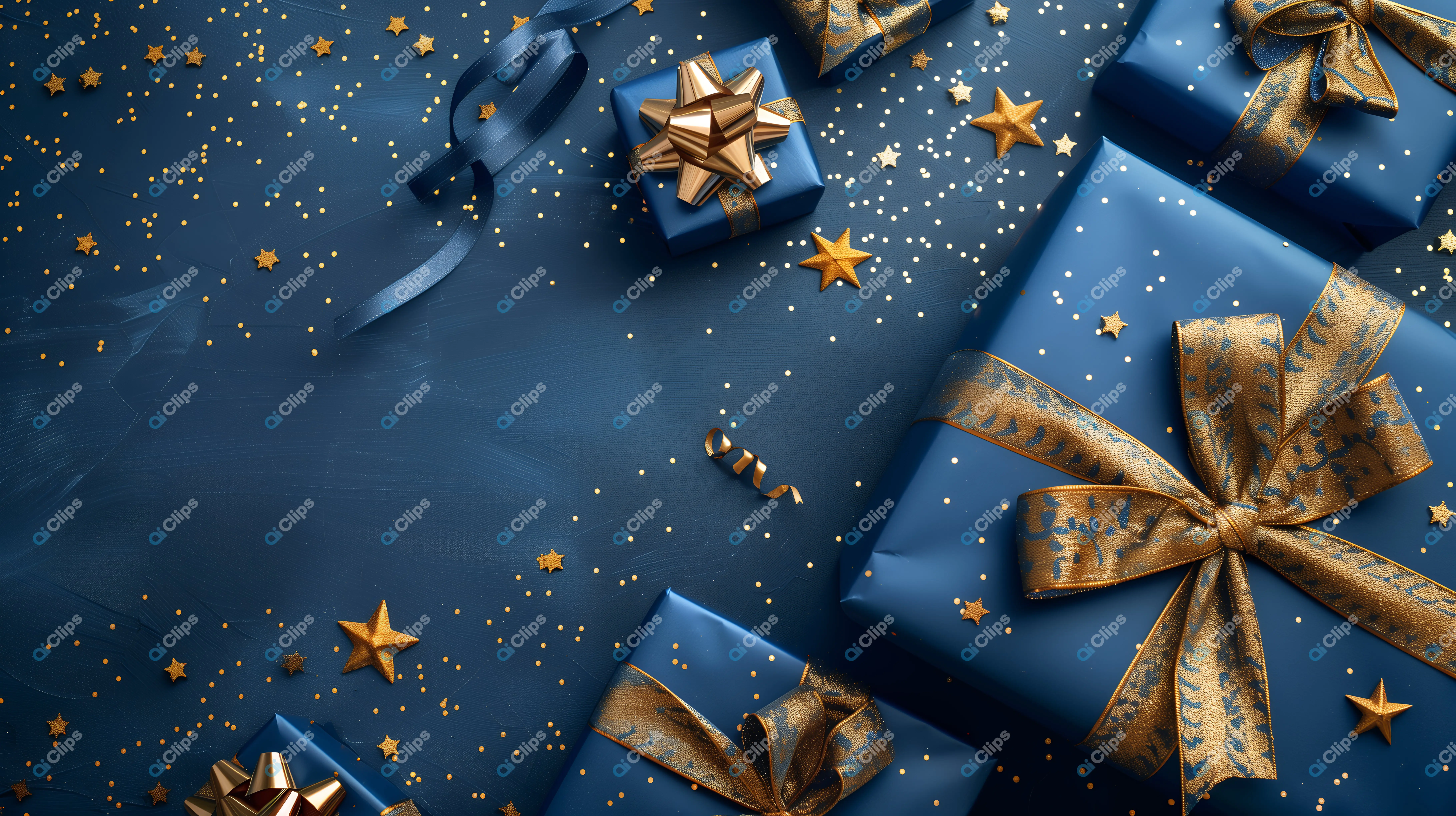 Blue and Gold Gift Boxes